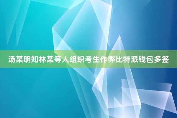 汤某明知林某等人组织考生作弊比特派钱包多签